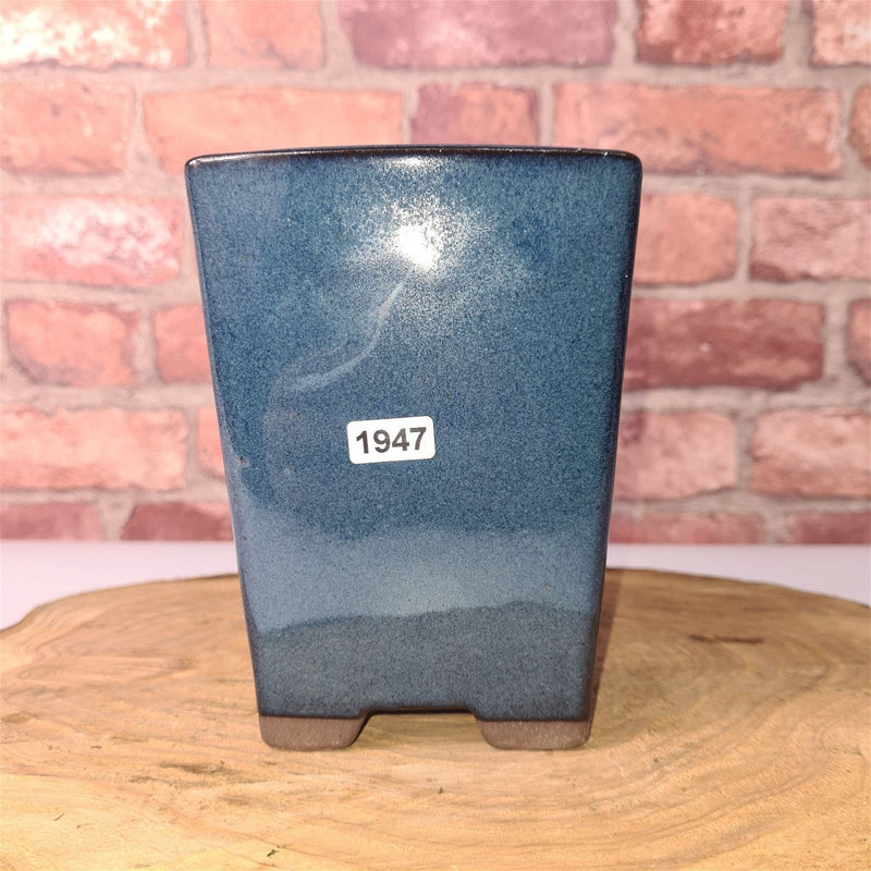 11cm Glazed Bonsai Pot | Cascade | 11cm x 15cm | Blue - Yorkshire Bonsai