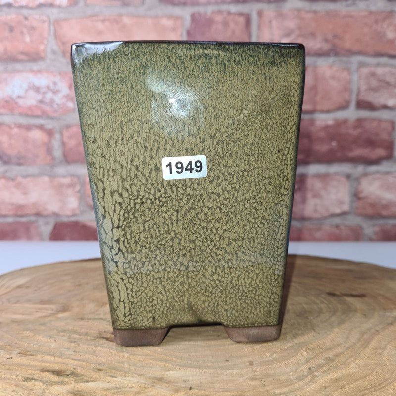 11cm Glazed Bonsai Pot | Cascade | 11cm x 15cm | Green - Yorkshire Bonsai