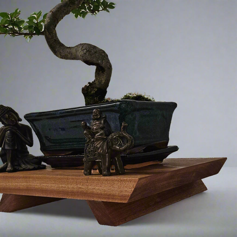 Premium Handcrafted Hardwood Bonsai Stand | Mahogany | Water Resistant | Various Sizes