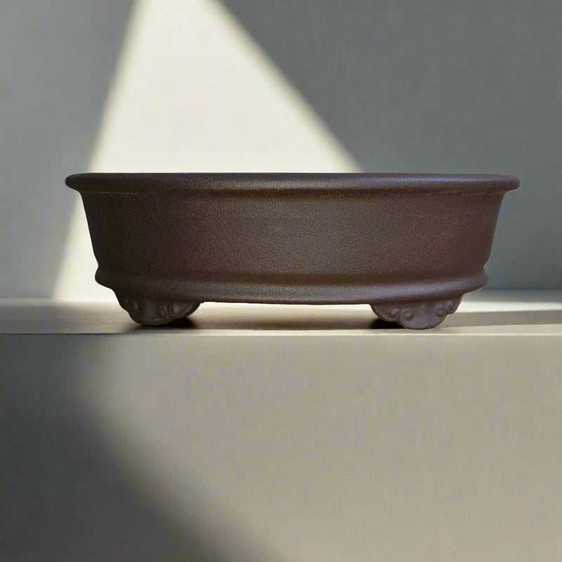 31cm Premium Unglazed Bonsai Pot | Oval | 31cm x 24cm x 9cm | Brown