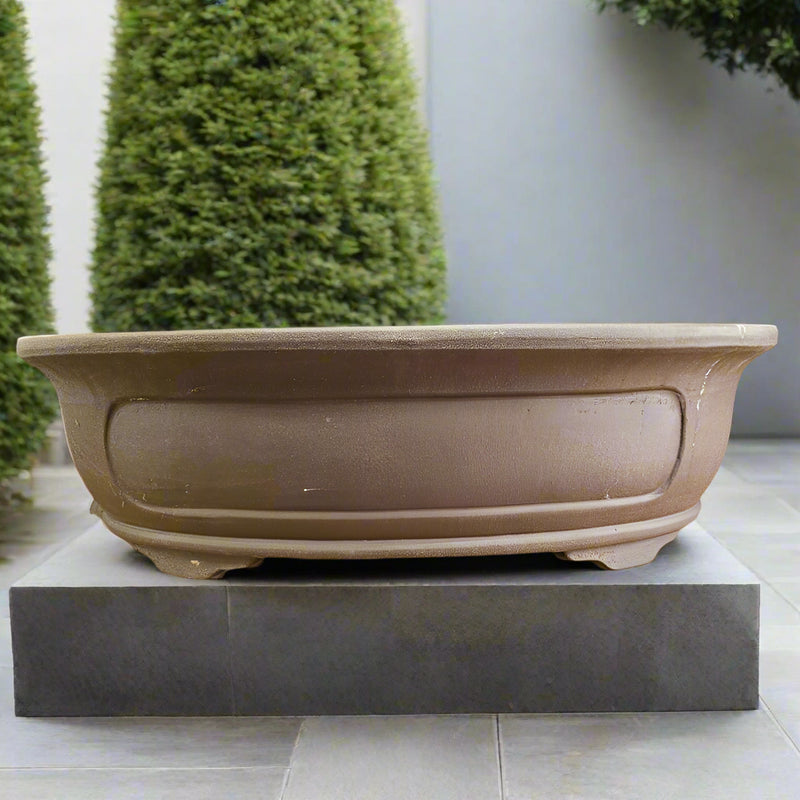 83cm Unglazed Bonsai Pot Large | Oval | 83cm x 65cm x 23cm | Brown