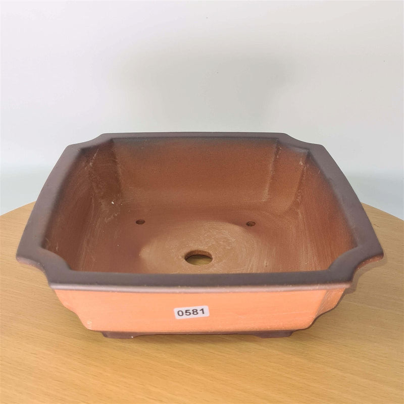 22cm Premium Unglazed Bonsai Pot | Square | 22cm x 22cm x 7cm | Brown - Yorkshire Bonsai