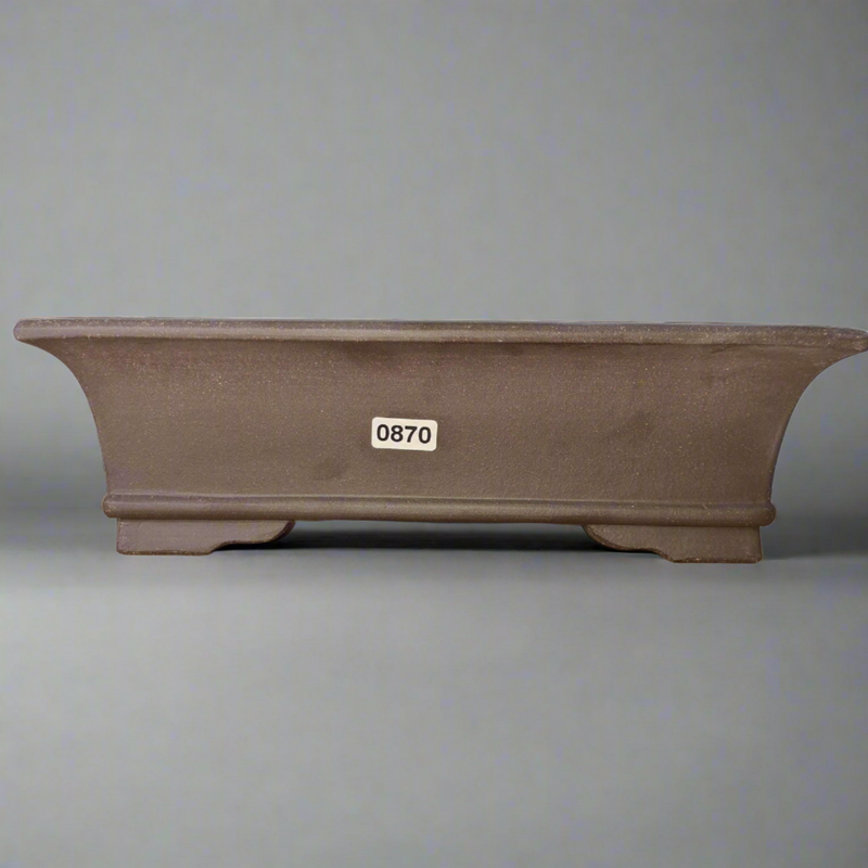 25cm Premium Unglazed Bonsai Pot | Rectangle | 25cm x 18cm x 7cm | Brown