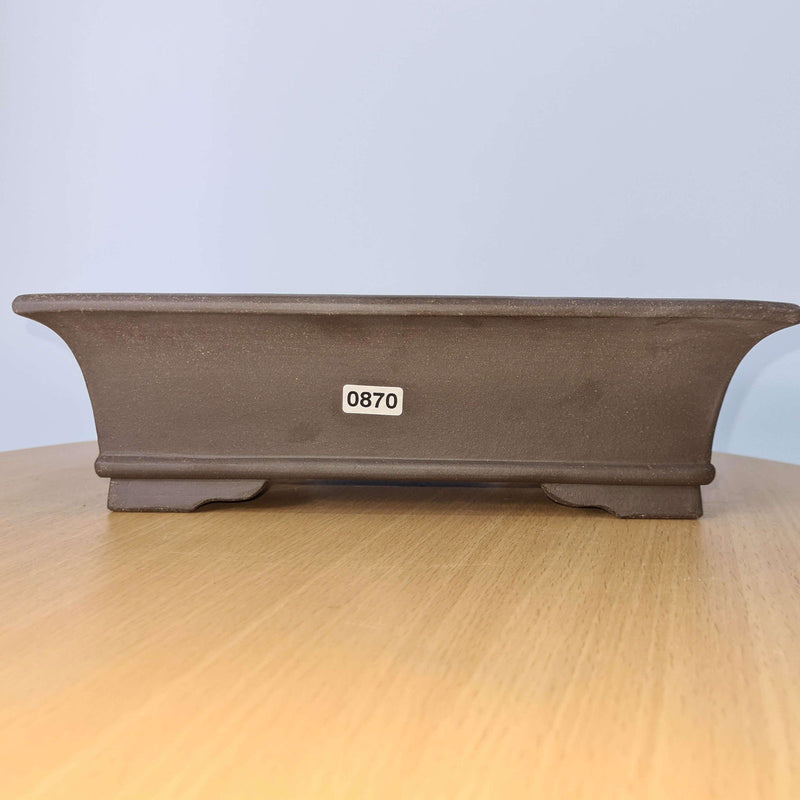 25cm Premium Unglazed Bonsai Pot | Rectangle | 25cm x 18cm x 7cm | Brown - Yorkshire Bonsai