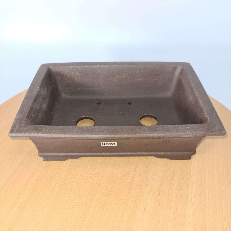 25cm Premium Unglazed Bonsai Pot | Rectangle | 25cm x 18cm x 7cm | Brown - Yorkshire Bonsai