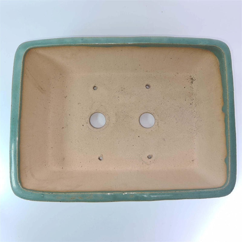 30cm Glazed Bonsai Pot | Rectangle | 30cm x 22cm x 9cm | Turquoise - Yorkshire Bonsai
