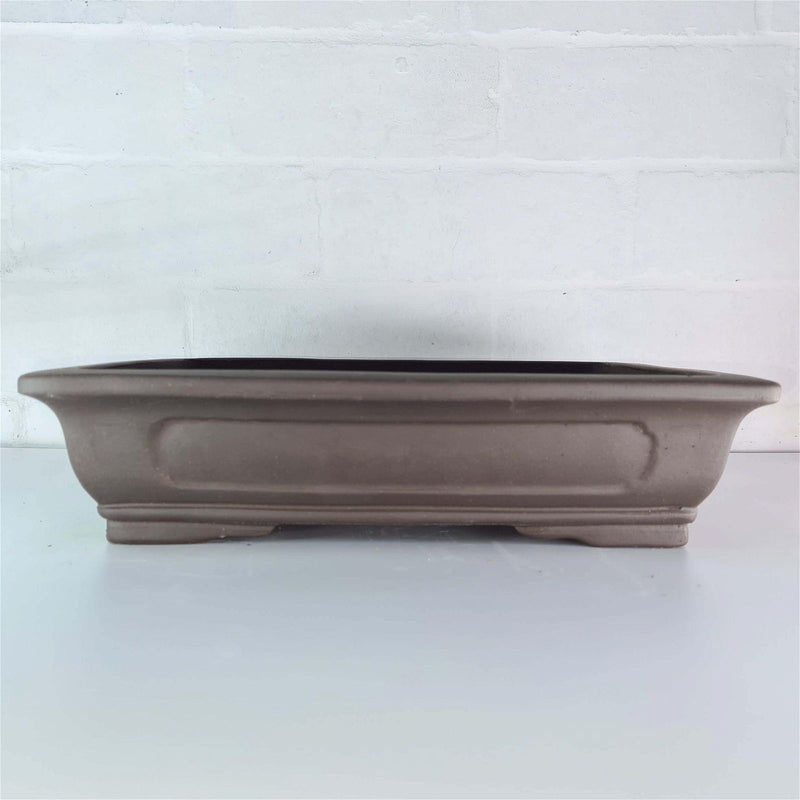 30cm Handmade Unglazed Bonsai Pot | Rectangle | 30cm x 23cm x 7cm | Brown - Yorkshire Bonsai