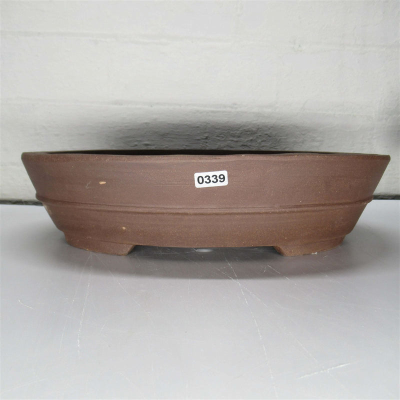 31cm Unglazed Bonsai Pot Oval | 31cm x 24cm x 7cm | Oval | Brown - Yorkshire Bonsai