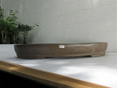 50cm Unglazed Bonsai Pot | Oval | 50cm x 36cm x 7cm | Brown - Yorkshire Bonsai