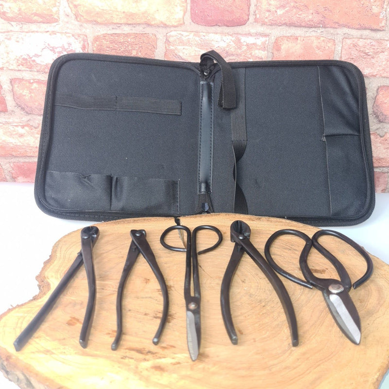 5 Piece Bonsai Tool Kit in Plastic Zip-up Case - Yorkshire Bonsai