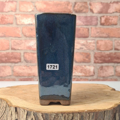 7cm Glazed Bonsai Pot | Cascade | 7cm x 15cm | Blue - Yorkshire Bonsai