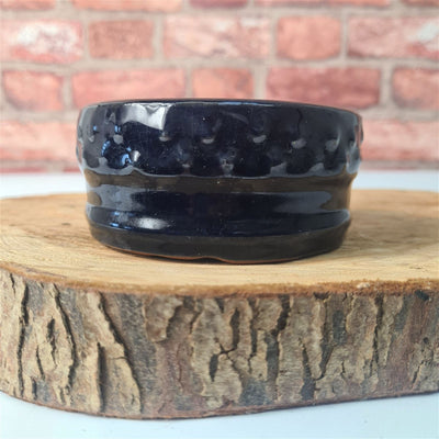 CLEARANCE 11cm Glazed Bonsai Pot | Round | 11cm x 5cm | Blue - Yorkshire Bonsai