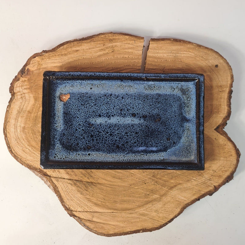 CLEARANCE 23cm Glazed Bonsai Pot Drip Tray | Rectangle - Yorkshire Bonsai