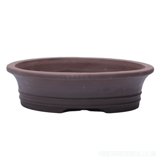 Unglazed Bonsai Pot Oval | 26cm x 21cm x 6cm | YB1131 - Yorkshire Bonsai